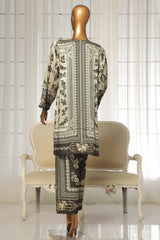 Sada Bahar Stitched 2 Piece Silk Printed Suit-C2-24-Black & Skin