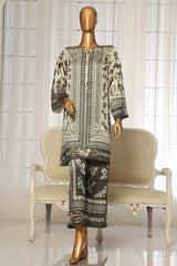 Sada Bahar Stitched 2 Piece Silk Printed Suit-C2-24-Black & Skin