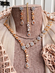 Made For Her-Moonveil Zircon Necklace Set - KFS1051