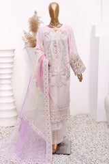 Cortesia By HZ Unstitched 3 Piece Chiffon Luxury Formals Suit-CC-05-Pastel Fleur