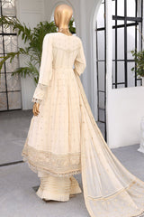 Cortesia By HZ Unstitched 3 Piece Chiffon Luxury Formals Suit-CC-06-Coral Mist