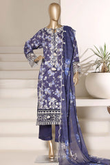 Signature By Sada Bahar Stitched 3 Piece Festive Emb Lawn Vol-02 Suit-CD-672-BLUE