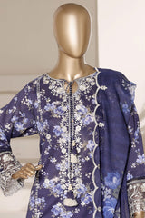 Signature By Sada Bahar Stitched 3 Piece Festive Emb Lawn Vol-02 Suit-CD-672-BLUE
