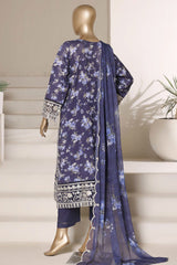 Signature By Sada Bahar Stitched 3 Piece Festive Emb Lawn Vol-02 Suit-CD-672-BLUE