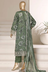 Signature By Sada Bahar Stitched 3 Piece Festive Emb Lawn Vol-02 Suit-CD-674-GREEN