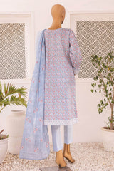 HZ Unstitched 3 Piece Emb Chikankari Lawn Suit-CEC-721