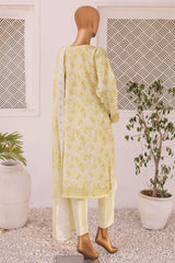 HZ Unstitched 3 Piece Emb Chikankari Lawn Suit-CEC-727