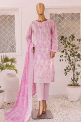 HZ Unstitched 3 Piece Emb Chikankari Lawn Suit-CEC-728