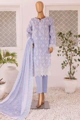 HZ Unstitched 3 Piece Emb Chikankari Lawn Suit-CEC-736
