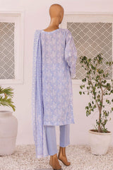 HZ Unstitched 3 Piece Emb Chikankari Lawn Suit-CEC-736