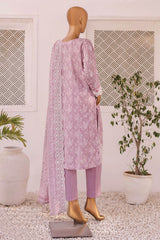 HZ Unstitched 3 Piece Emb Chikankari Lawn Suit-CEC-740