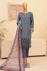 HZ Unstitched 3 Piece Emb Chikankari Lawn Suit-CEC-765