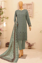 HZ Unstitched 3 Piece Emb Chikankari Lawn Suit-CEC-766