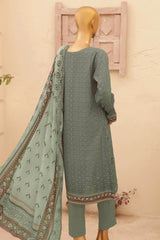 HZ Unstitched 3 Piece Emb Chikankari Lawn Suit-CEC-766