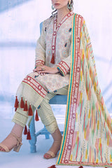 Colors by Al Zohaib Unstitched 3 Piece Digital Printed Lawn Vol-03 Suit-CFD-09