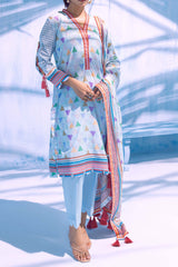Colors by Al Zohaib Unstitched 3 Piece Digital Printed Lawn Vol-03 Suit-CFD-13