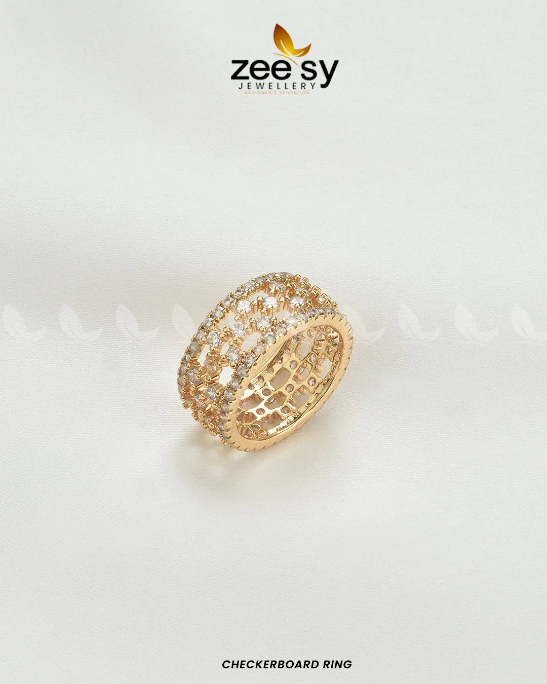 Checkerboard Ring - Zeesy Jewellery