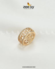 Checkerboard Ring - Zeesy Jewellery