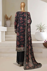 Cira Luxe By Sada Bahar Stitched 3 Piece Chiffon Formals Suit-CIRA-Black