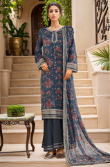 Cira Luxe By Sada Bahar Stitched 3 Piece Chiffon Formals Suit-CIRA-Teal Blue