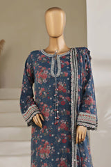 Cira Luxe By Sada Bahar Stitched 3 Piece Chiffon Formals Suit-CIRA-Teal Blue