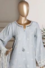 Sada Bahar Stitched 3 Piece Chikankari 3D Laser Work Lawn Vol-02 Suit-CK-01-AZURE