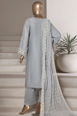 Sada Bahar Stitched 3 Piece Chikankari 3D Laser Work Lawn Vol-02 Suit-CK-01-AZURE