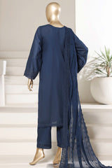 Sada Bahar Stitched 3 Piece Chikankari 3D Laser Work Lawn Vol-02 Suit-CK-03-BLUE