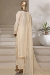 Sada Bahar Stitched 3 Piece Solid Luxury Emb Chikankari Suit-CK2-CREAM