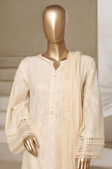 Sada Bahar Stitched 3 Piece Solid Luxury Emb Chikankari Collection'2025-CK2-CREAM