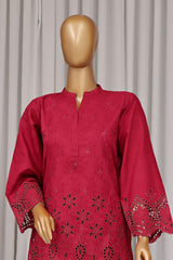 Estelle by Sada Bahar Stitched Co Ords Emb Jacquard Suit-CK-Maroon