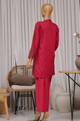 Estelle by Sada Bahar Stitched Co Ords Emb Jacquard Suit-CK-Maroon