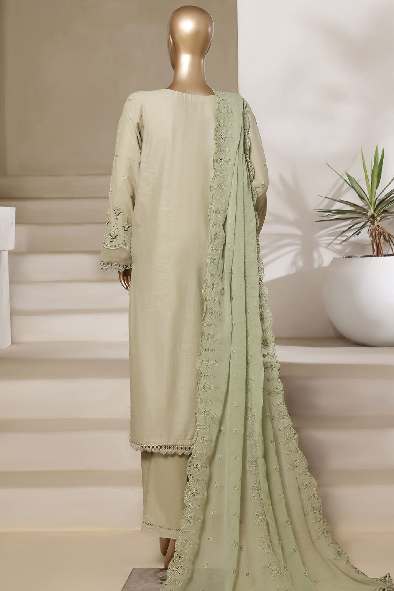 Sada Bahar Stitched 3 Piece Solid Luxury Emb Chikankari Collection'2025-CK2-PISTA