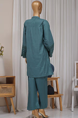 Estelle by Sada Bahar Stitched Co Ords Emb Jacquard Suit-CK-Sea Green