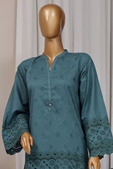 Estelle by Sada Bahar Stitched Co Ords Emb Jacquard Suit-CK-Sea Green
