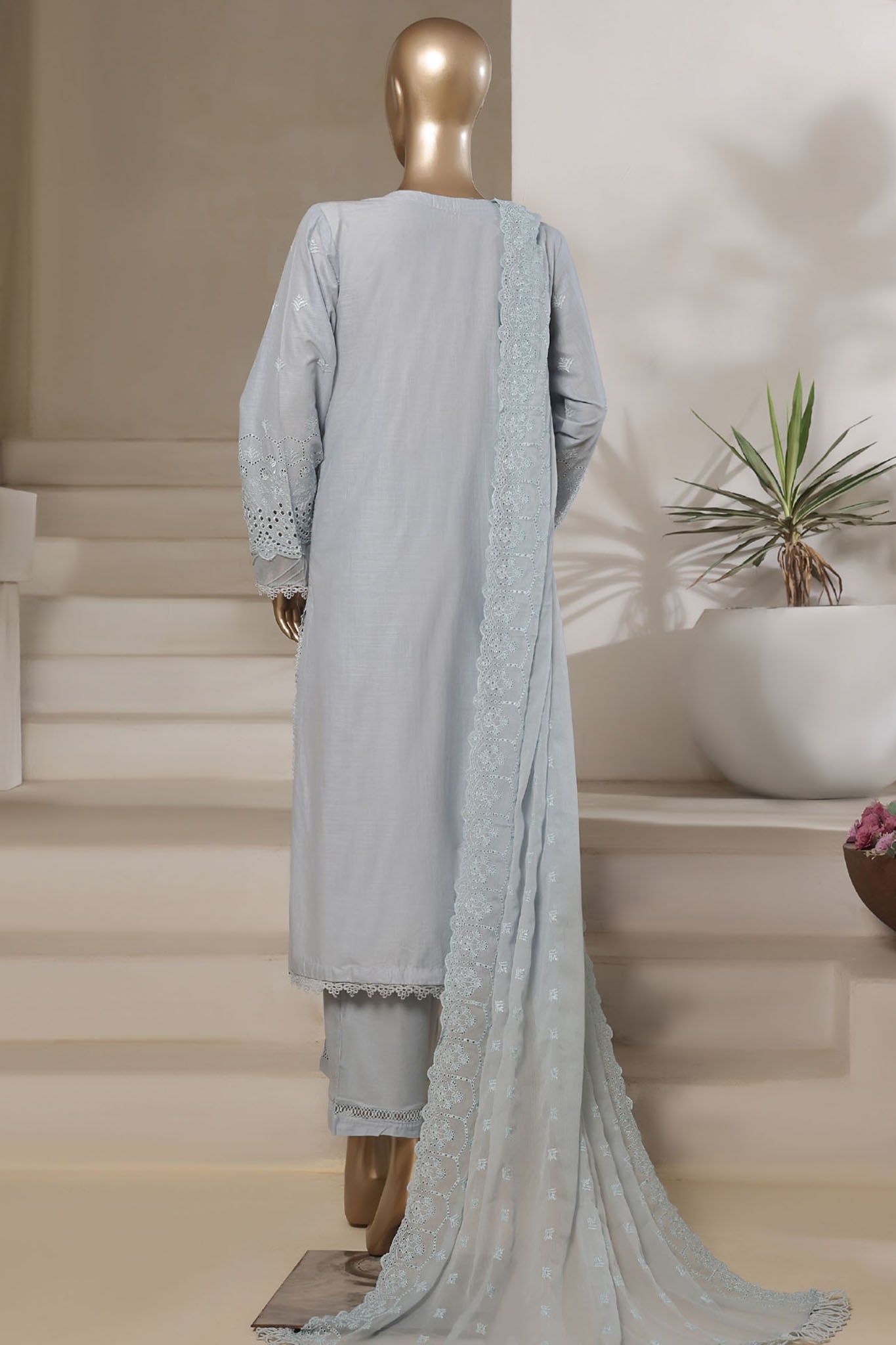 Sada Bahar Stitched 3 Piece Solid Luxury Emb Chikankari Collection'2025-CK2-SKY