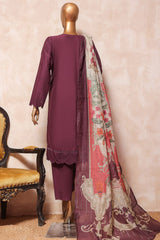 Sada Bahar Stitched 3 Piece Chikankari Collection'2023-CK1-Magenta