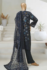 Sada Bahar Stitched 3 Piece Cutwork Chikankari Suit-CKP-02-Black