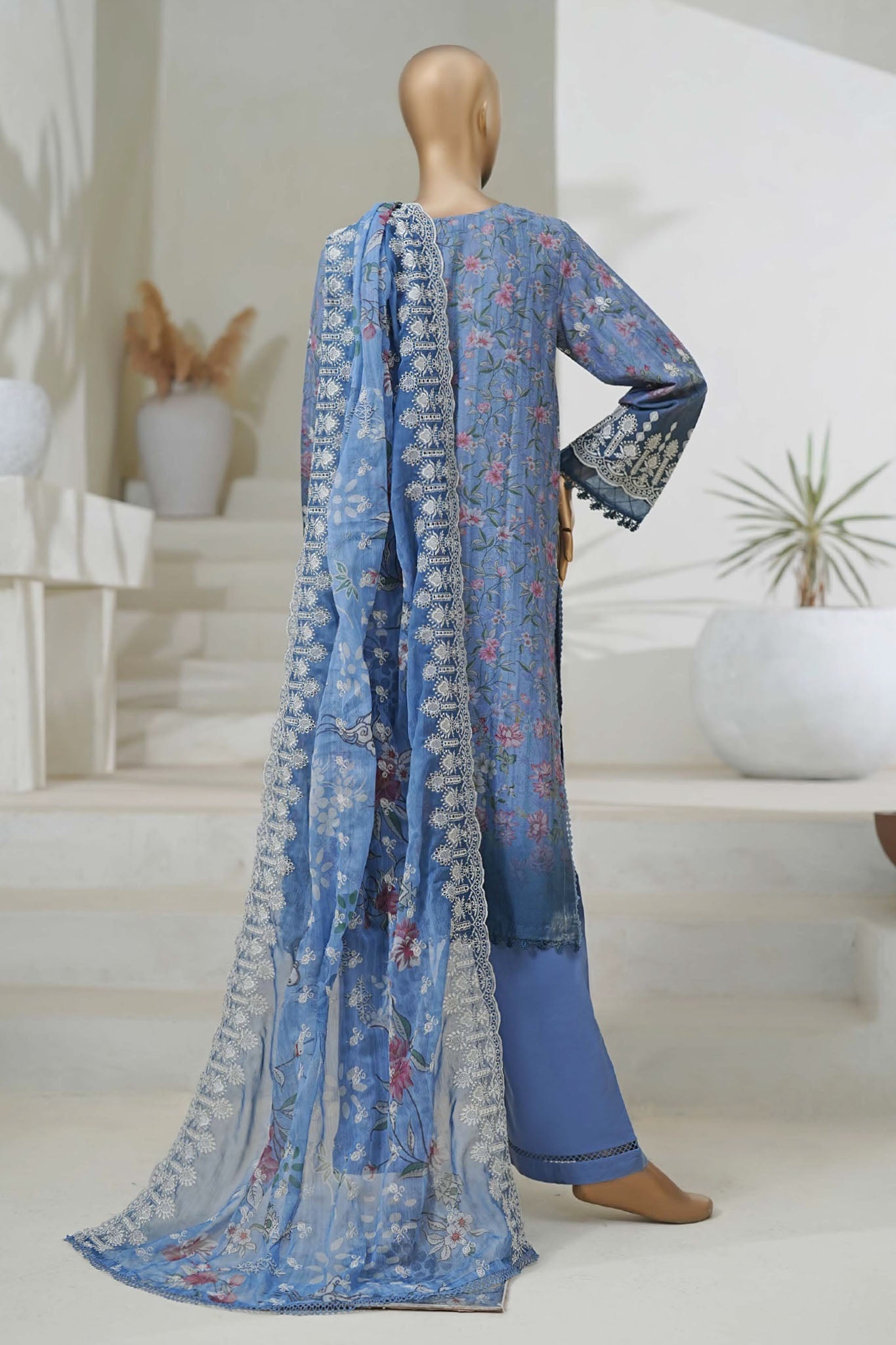 Sada Bahar Stitched 3 Piece Cutwork Chikankari Collection'2025-CKP-02-Blue