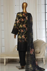 Laser Fusion By Sada Bahar Stitched 3 Piece Chikankari Suit-CKP-Black