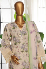 Sada Bahar Stitched 3 Piece Fusion Chikankari Suit-CKP-Fawn