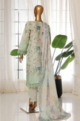 Sada Bahar Stitched 3 Piece Fusion Chikankari Suit-CKP-Ferozi