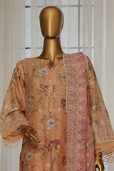 Laser Fusion By Sada Bahar Stitched 3 Piece Chikankari Collection'2025-CKP-Peach