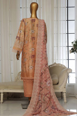 Laser Fusion By Sada Bahar Stitched 3 Piece Chikankari Collection'2025-CKP-Peach