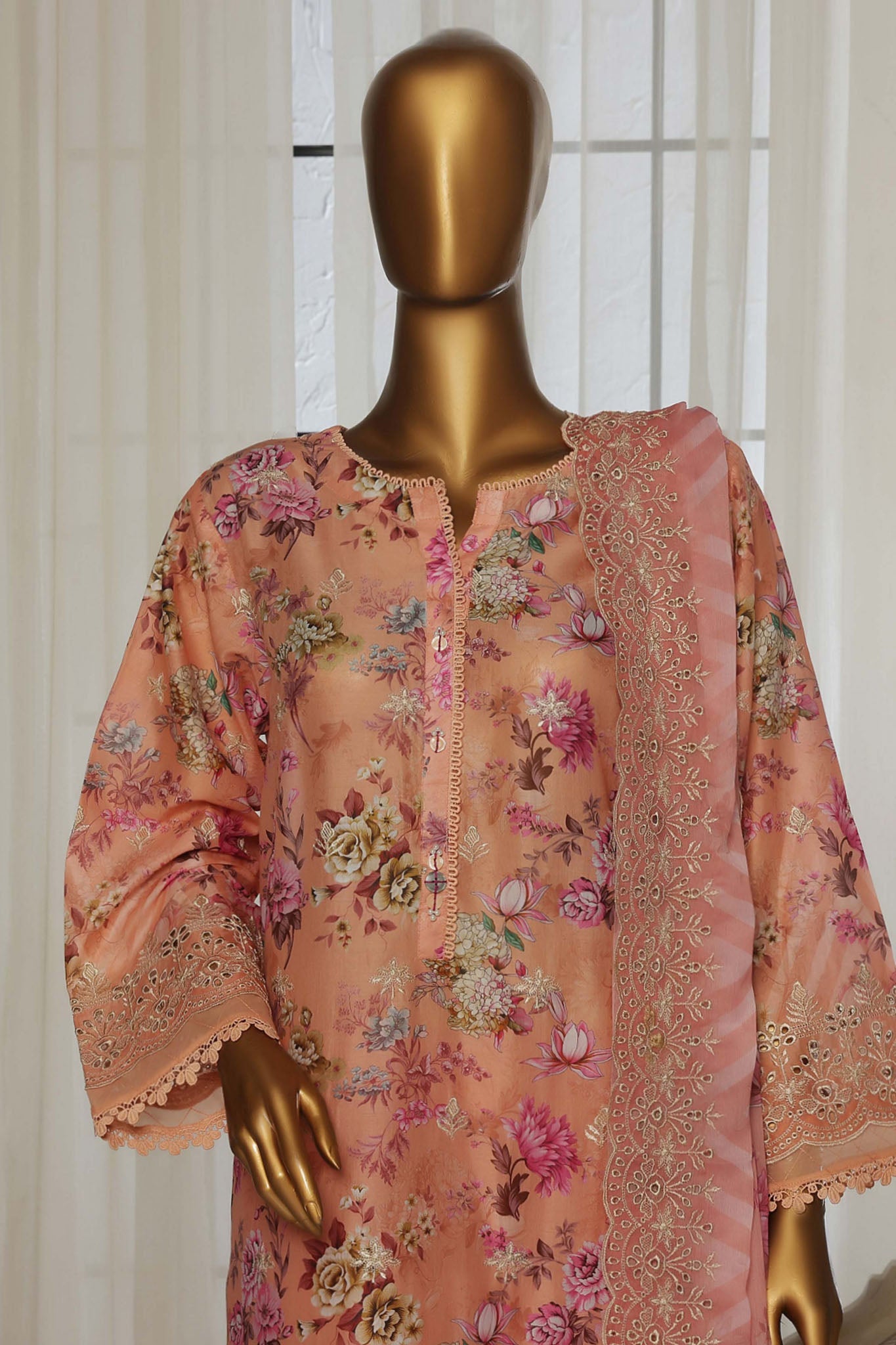 Laser Fusion By Sada Bahar Stitched 3 Piece Chikankari Collection'2025-CKP-Pink