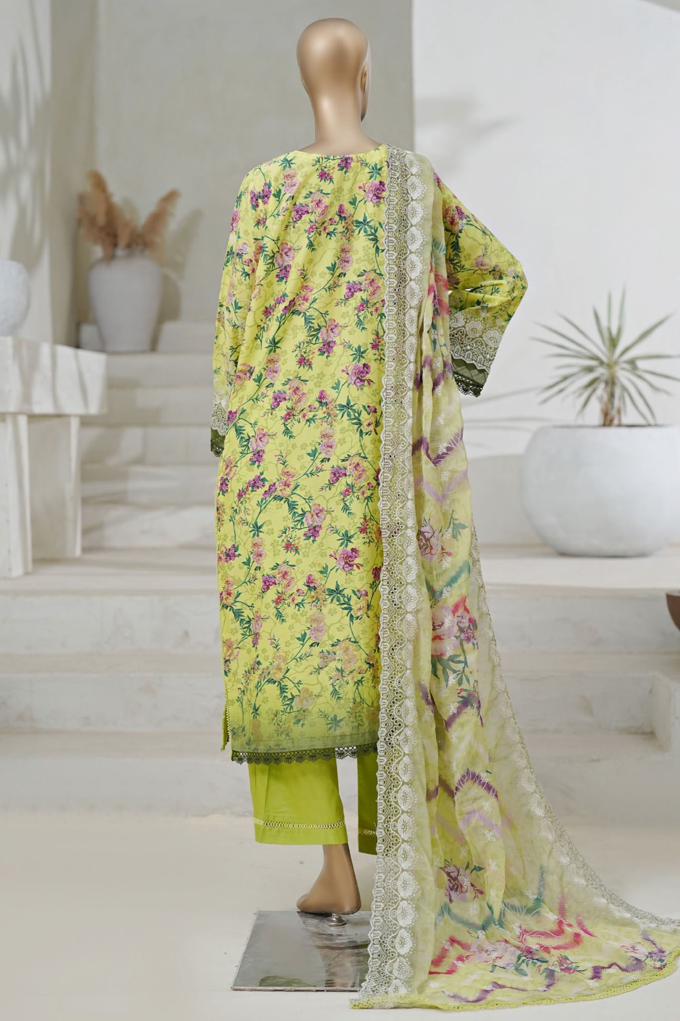 Sada Bahar Stitched 3 Piece Cutwork Chikankari Vol-02 Collection'2025-CKP-Pista Green