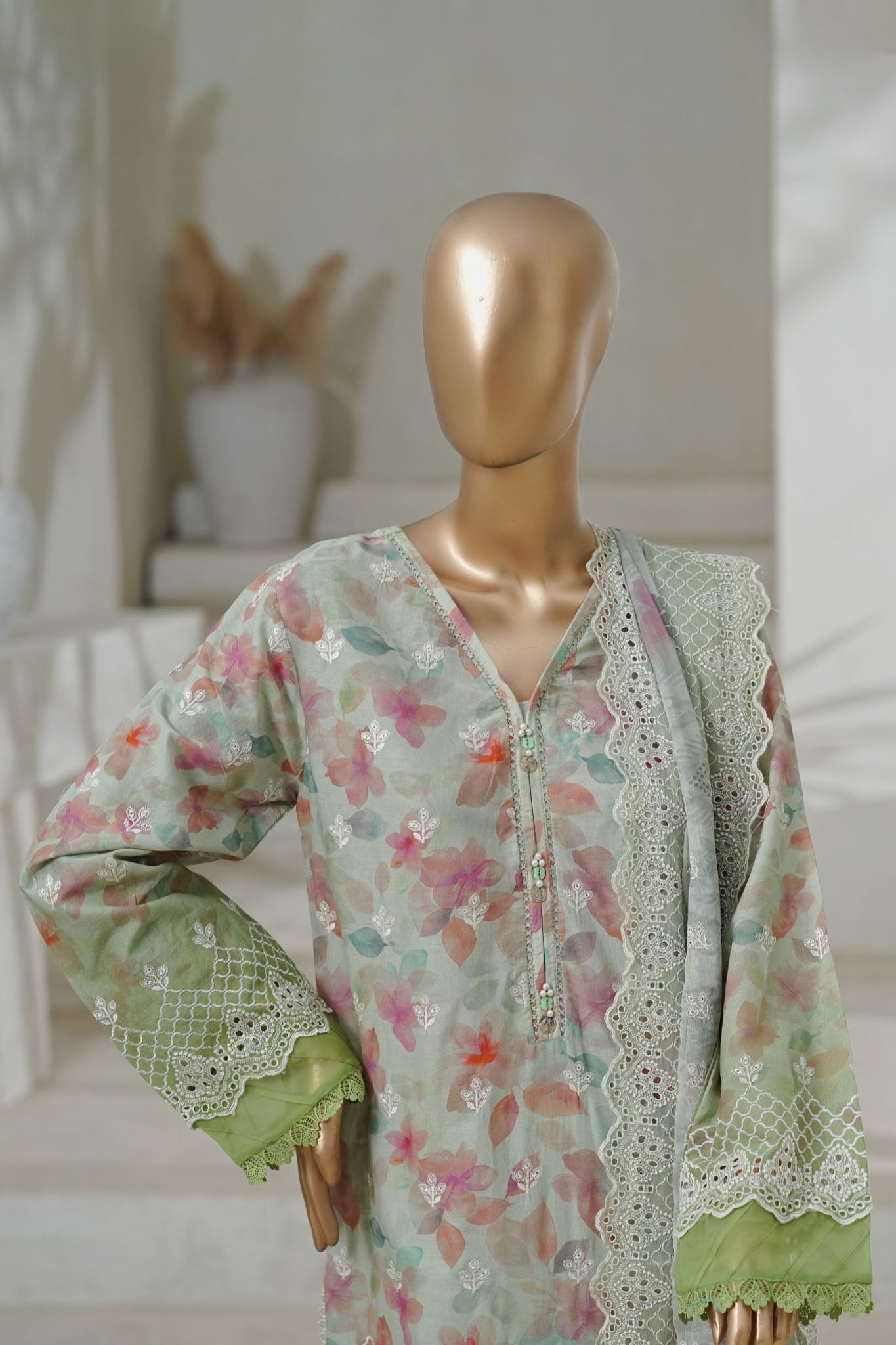 Sada Bahar Stitched 3 Piece Cutwork Chikankari Vol-02 Collection'2025-CKP-Pista