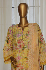 Laser Fusion By Sada Bahar Stitched 3 Piece Chikankari Collection'2025-CKP-Yellow