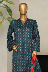 Bin Saeed Stitched 3 Piece Exclusive Printed Lawn Vol-08 Suit-NSM-2216-Teal