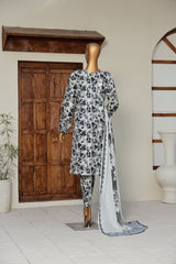 Sumi Stitched 3 Piece Embroidered & Printed Suit-CPE-03-Grey